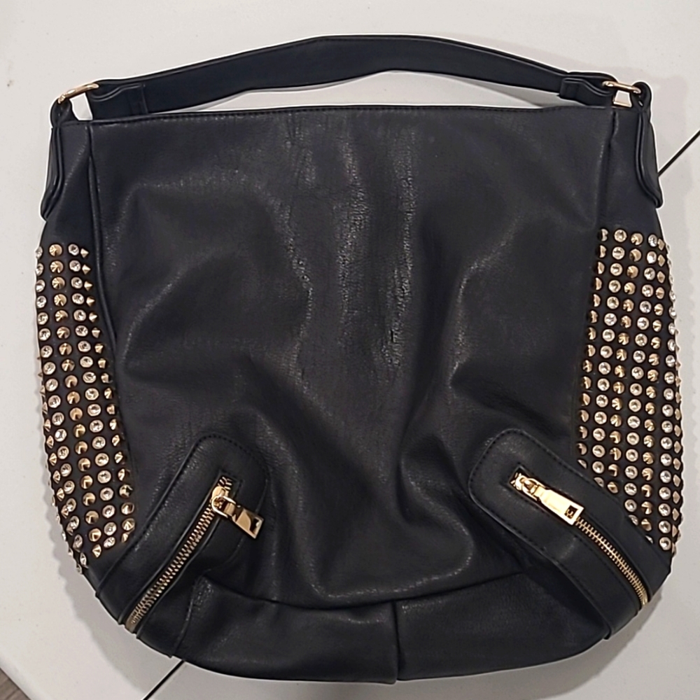 #43 Rhinestone Black Purse